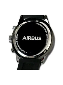 Montre Airbus Exclusive Pilote - Boîtier Acier, Cadran Noir, Bracelet Silicone Noir -BOUTIQUE AERO montre airbus exclusive pilote boitier acier cadran noir bracelet silicone noir 3