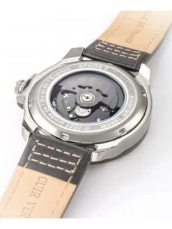 Montre Automatique Patrouille De France Athos 5 - Boîtier Noir, Cadran Noir, Bracelet Cuir Noir -BOUTIQUE AERO montre automatique patrouille de france athos 5 boitier acier cadran noir bracelet cuir noir 2