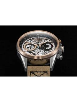 Montre AVI-8 Hawker Harrier II AV-4065-02 Brun Or Brûlé - Boîtier Acier, Cadran Gris, Bracelet Cuir Marron Clair -BOUTIQUE AERO montre avi 8 hawker harrier ii av 4065 02 brun or brule boitier acier cadran gris bracelet cuir marron clair 2