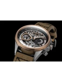 Montre AVI-8 Hawker Harrier II AV-4065-02 Brun Or Brûlé - Boîtier Acier, Cadran Gris, Bracelet Cuir Marron Clair -BOUTIQUE AERO montre avi 8 hawker harrier ii av 4065 02 brun or brule boitier acier cadran gris bracelet cuir marron clair 3