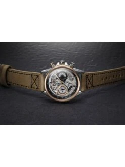 Montre AVI-8 Hawker Harrier II AV-4065-02 Brun Or Brûlé - Boîtier Acier, Cadran Gris, Bracelet Cuir Marron Clair -BOUTIQUE AERO montre avi 8 hawker harrier ii av 4065 02 brun or brule boitier acier cadran gris bracelet cuir marron clair 6