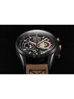 Montre AVI-8 Hawker Harrier II AV-4065-03 Bronze - Boîtier Noir, Cadran Noir, Bracelet Cuir Marron -BOUTIQUE AERO montre avi 8 hawker harrier ii av 4065 03 bronze boitier noir cadran noir bracelet cuir marron 1
