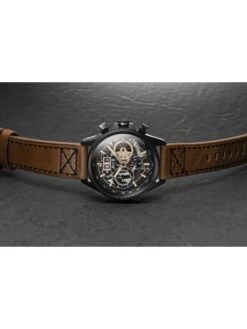 Montre AVI-8 Hawker Harrier II AV-4065-03 Bronze - Boîtier Noir, Cadran Noir, Bracelet Cuir Marron -BOUTIQUE AERO montre avi 8 hawker harrier ii av 4065 03 bronze boitier noir cadran noir bracelet cuir marron 5