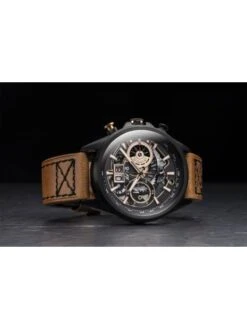 Montre AVI-8 Hawker Harrier II AV-4065-03 Bronze - Boîtier Noir, Cadran Noir, Bracelet Cuir Marron -BOUTIQUE AERO montre avi 8 hawker harrier ii av 4065 03 bronze boitier noir cadran noir bracelet cuir marron 6