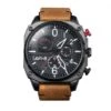 Montre AVI-8 Hawker Hunter AV-4052-02 Charbon Brise - Boîtier Noir, Cadran Noir, Bracelet Cuir Marron