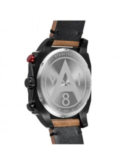 Montre AVI-8 Hawker Hunter AV-4052-02 Charbon Brise - Boîtier Noir, Cadran Noir, Bracelet Cuir Marron -BOUTIQUE AERO montre avi 8 hawker hunter av 4052 02 charbon brise boitier noir cadran noir bracelet cuir marron 4