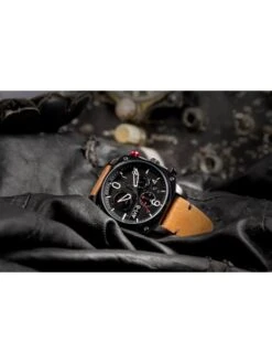 Montre AVI-8 Hawker Hunter AV-4052-02 Charbon Brise - Boîtier Noir, Cadran Noir, Bracelet Cuir Marron -BOUTIQUE AERO montre avi 8 hawker hunter av 4052 02 charbon brise boitier noir cadran noir bracelet cuir marron 5
