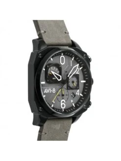 Montre AVI-8 Hawker Hunter AV-4052-03 Gris Mer - Boîtier Noir, Cadran Gris, Bracelet Cuir Sable -BOUTIQUE AERO montre avi 8 hawker hunter av 4052 03 gris mer boitier noir cadran gris bracelet cuir sable 2