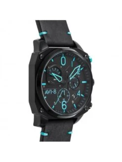 Montre AVI-8 Hawker Hunter AV-4052-05 Diamant Profond - Boîtier Noir, Cadran Noir, Bracelet Cuir Noir -BOUTIQUE AERO montre avi 8 hawker hunter av 4052 05 diamant profond boitier noir cadran noir bracelet cuir noir 2