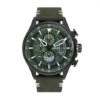 Montre AVI-8 Hawker Hunter AV-4064-02 Vert Anthracite - Boîtier Noir, Cadran Vert, Bracelet Cuir Vert