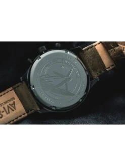 Montre AVI-8 Hawker Hurricane AV-4011-0E Terre Noire - Boîtier Noir, Cadran Noir, Bracelet Cuir Kaki -BOUTIQUE AERO montre avi 8 hawker hurricane av 4011 0e terre noire boitier noir cadran noir bracelet cuir kaki 6