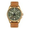 Montre AVI-8 Spitfire AV-4089-02 Vert Bronze - Boîtier Bronze, Cadran Vert, Bracelet Cuir Marron