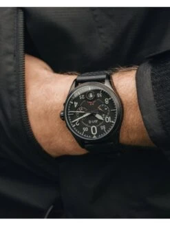 Montre AVI-8 Spitfire AV-4089-03 Noir Ardoise - Boîtier Noir, Cadran Noir, Bracelet Cuir Noir -BOUTIQUE AERO montre avi 8 spitfire av 4089 03 noir ardoise boitier noir cadran noir bracelet cuir noir 2