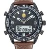 Montre Patrouille De France Athos 1 - Boîtier Noir, Cadran Noir, Bracelet Cuir Marron -BOUTIQUE AERO montre patrouille de france athos 1 boitier acier cadran noir bra