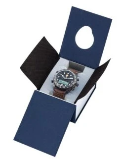 Montre Patrouille De France Athos 1 - Boîtier Noir, Cadran Noir, Bracelet Cuir Marron -BOUTIQUE AERO montre patrouille de france athos 1 boitier acier cadran noir bra 3