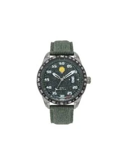 Montre Patrouille De France Athos 2 - Boîtier Noir, Cadran Kaki, Bracelet Tissu Kaki