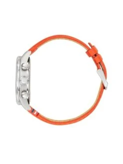 Montre Patrouille De France Athos 7 - Boîtier Acier, Cadran Bleu, Bracelet Cuir Orange -BOUTIQUE AERO montre patrouille de france athos 7 boitier acier cadran bleu bra 1