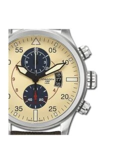 Montre Torgoen T33 402 - Boîtier Acier, Cadran Ivoire, Bracelet Nylon Beige -BOUTIQUE AERO montre torgoen t33 402 boitier acier cadran ivoire bracelet nylon beige 1