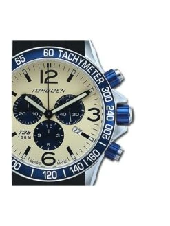 Montre Torgoen T35 303 - Boîtier Acier, Cadran Ivoire, Bracelet Caoutchouc Noir -BOUTIQUE AERO montre torgoen t35 303 boitier acier cadran ivoire bracelet caoutchouc noir 2