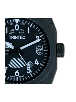 Montre Trintec Zulu-03 Style Altimètre - Boîtier Noir, Cadran Noir, Bracelet Caoutchouc Noir -BOUTIQUE AERO montre trintec zulu 03 style altimetre boitier noir cadran noir bracelet caoutchouc noir 2