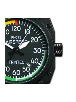 Montre Trintec Zulu-03 Style Anémomètre - Boîtier Noir, Cadran Noir, Bracelet Silicone Noir -BOUTIQUE AERO montre trintec zulu 03 style anemometre boitier noir cadran noir bracelet silicone noir 1