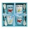 Pack De 4 Tasses Le Petit Prince - Avion Et Lune - Avec Cuillères -BOUTIQUE AERO pack de 4 tasses le petit prince avion et lune avec cuilleres