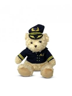 Peluche Ourson Pilote Avec Costume Et Casquette (40 Cm)