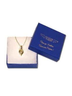 Pendentif Montgolfière Plaqué Or Avec Chaîne