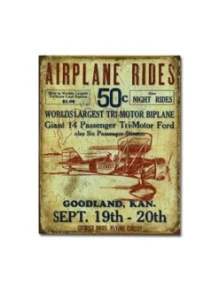 Plaque Décorative Airplane Rides (31 X 40 Cm)