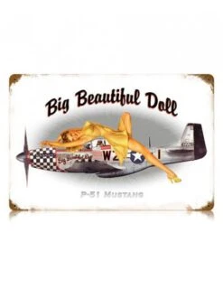 Plaque Décorative Big Beautiful Doll - Mustang P51