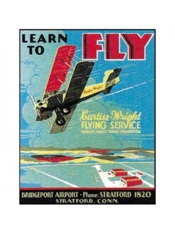 Plaque Décorative En Métal « Learn To Fly »