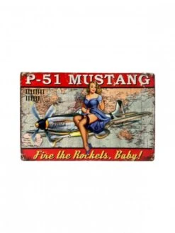 Plaque Décorative P51 Mustang Pin-up