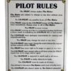 Plaque Décorative En Métal Pilot Rules -BOUTIQUE AERO plaque decorative en metal pilot rules 1
