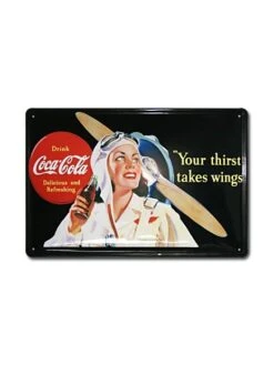 Plaque Décorative En Relief Coca-Cola Flyer (20 X 30 Cm)