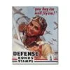 Plaque Décorative Peinte Defense Bonds Stamps