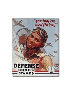Plaque Décorative Peinte Defense Bonds Stamps