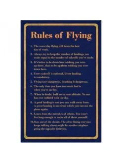 Plaque Décorative Rules Of Flying