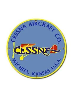 Plaque émaillée (ronde) Cessna Aircraft Co.