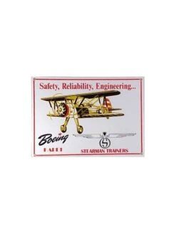 Heller Plaque émaillée (rectangulaire) Boeing Stearman - Safety, Reliability, Engineering…