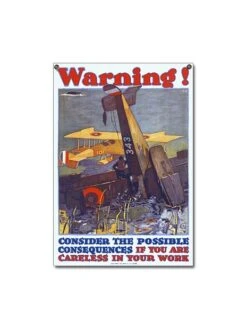 Plaque émaillée Warning