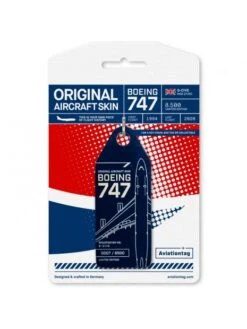 Porte-clés Aviationtag B747 British Airways G-CIVE Bleu