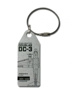 Porte-clés Aviationtag Douglas DC-3 D-CXXX Candy Bomber -BOUTIQUE AERO porte cles aviation tag douglas dc 3 d cxxx candy bomber 1