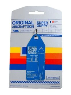 Porte-clés Aviationtag Super Guppy F-BTGV Bleu