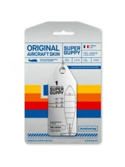 Porte-clés Aviationtag Super Guppy F-BTGV Argenté