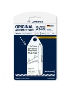 Porte-clés Aviationtag A340 Lufthansa D-AIHR