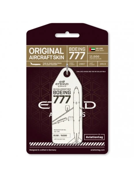 Porte-clés Aviationtag B777 Etihad A6-LRB 3 Porte-clés Aviationtag B777 Etihad A6-LRB