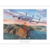 Poster Benjamin FREUDENTHAL - « Lockheed Constellation, San Francisco Bay » - 80 X 60 Cm -BOUTIQUE AERO poster benjamin freudenthal bearcats escadrille limousin