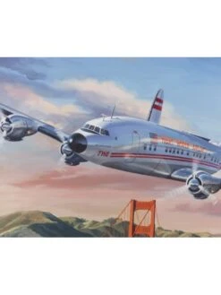 Poster Benjamin FREUDENTHAL - « Lockheed Constellation, San Francisco Bay » - 80 X 60 Cm -BOUTIQUE AERO poster benjamin freudenthal bearcats escadrille limousin 2