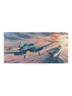 Poster Benjamin FREUDENTHAL - « Corsair F4U-7 En Approche Du Porte-avion Arromanche » - 100 X 50 Cm