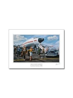 Poster Benjamin FREUDENTHAL - « Hollywood Boogie, Lockheed Starliner T.W.A. » - 70 X 50 Cm -BOUTIQUE AERO poster hollywood boogie lockheed starliner t w a 1 1